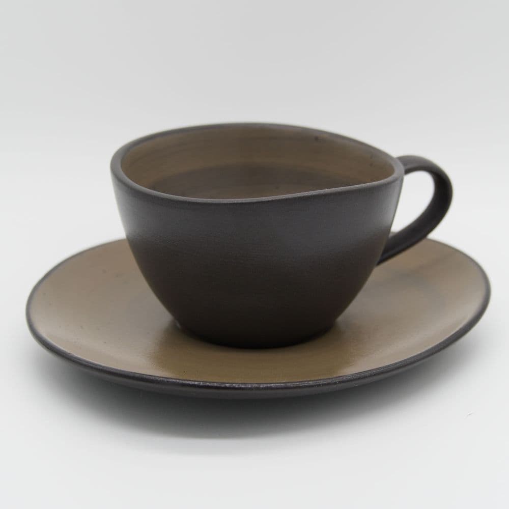 Hrnek s podšálkem CAPPUCCINO 250 ml tmavě hnědá