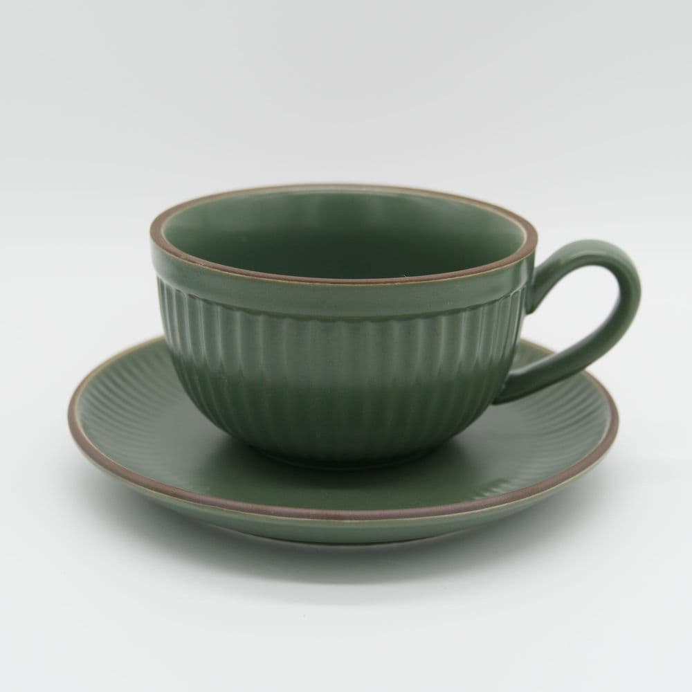 Šálek na cappuccino s podšálekem EMBER 270 ml zelená